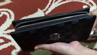 HANDBAG CLUTH DOMPET KULIT LV 66142-12 BLACK IMPORT PRIA WANITA