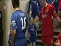 Gerrard and Chelsea mascot handshake