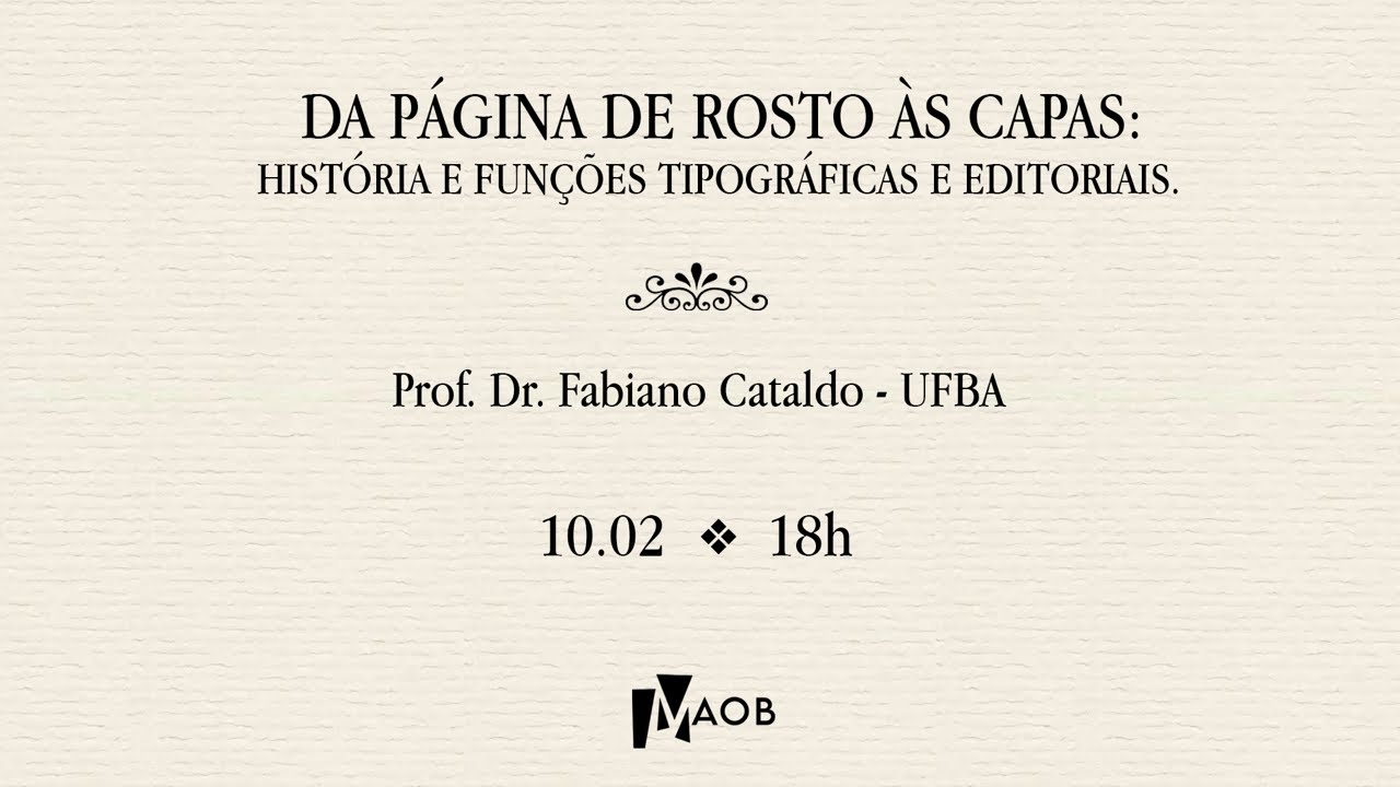 Da Página de rosto às capas história e funções tipográficas e editoriais