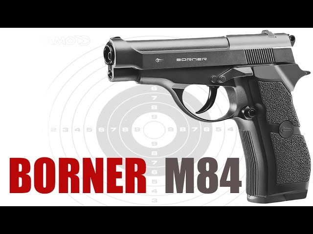 BORNER M84 Modelo Full Metal  Pack Pistola de balines metálica (perdigones:  Bolas BB's de Acero). Arma de Aire comprimido (CO2) semiautomática Calibre  4,5mm (Tipo Beretta M84FS) - 2,55 Julios. : 