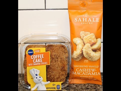 Pillsbury Mini Coffee Cake & Sahale Snacks Tangerine Vanilla Cashew Macadamia Glazed Mix Review