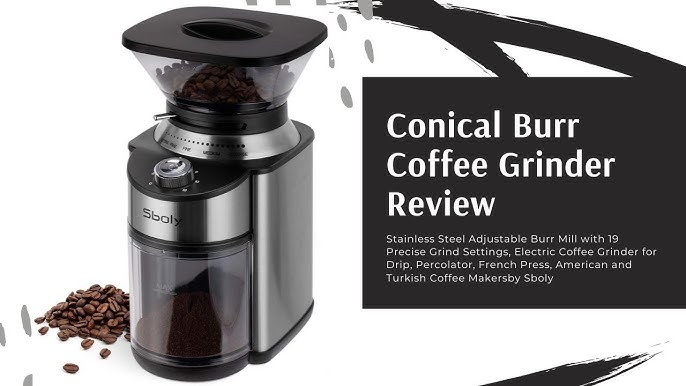 Sboly Automatic Conical Burr Coffee Grinder SYCG-801 - Silver - Open Box