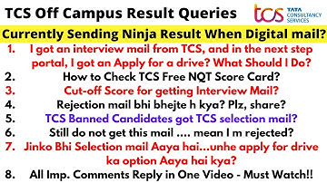 🔴TCS Results Out Top Queries, TCS Ninja Results Only When They Send Digital? Still Not Got Any Mail?