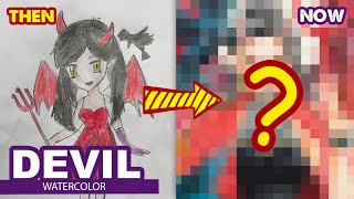 How to draw Devil Girl | Then and Now l Huta Chan