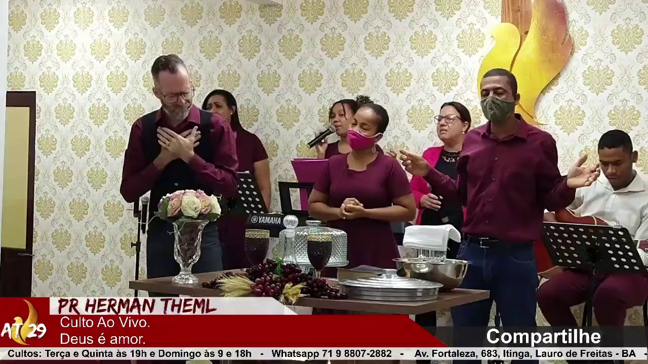 Culto ao vivo Deus é amor. YouTube