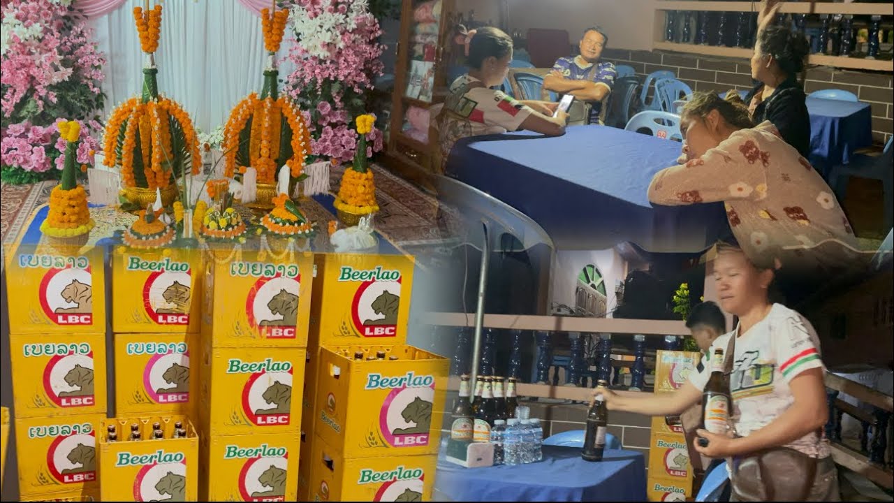 ตื่นแต่เช้าๆมาจัดโตะเตรียมงานช่วยอ้ายเอื้อย