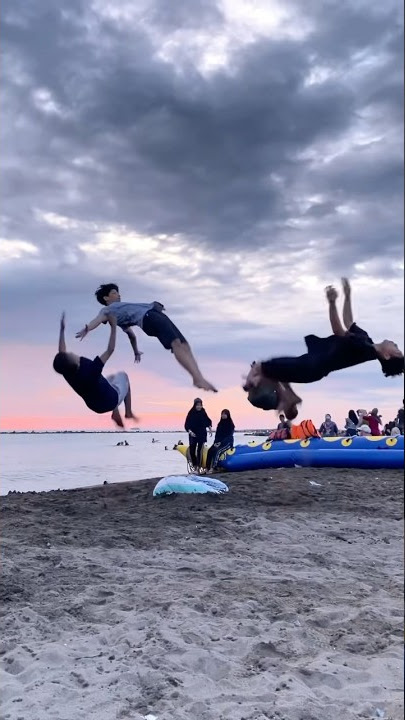 Salto Didepan Cewe Yang Lagi Duduk Dipantai😱🔥