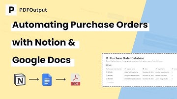 Purchase Order PDF Generator | Create Purchase Orders on automation using Notion and Google Docs