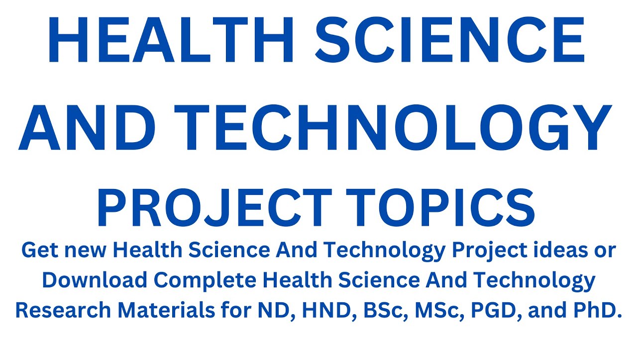 good health topics for a project