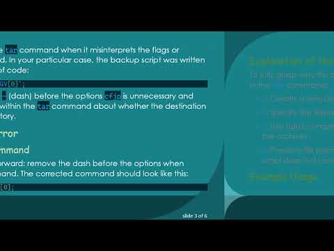 Resolving the tar: file is the archive; not dumped Error in Linux Backups