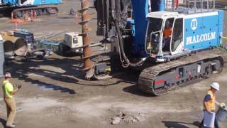 Chase Center construction milestone - permanent piles