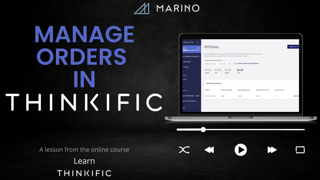 Manage Orders in Thinkific