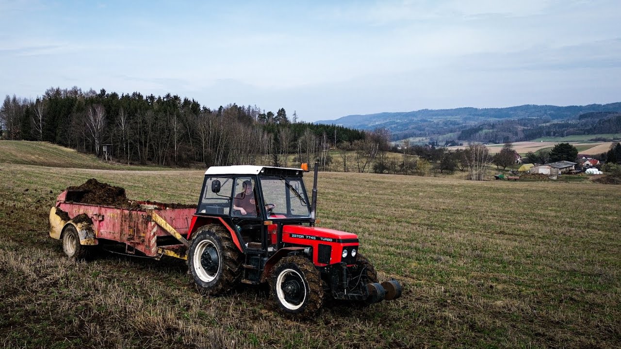 Rozmetaní hnojů 2025 - Zetor 7745 Turbo RUR 60, Škoda LIAZ mtsp 27, Fortschritt T 174 - 2