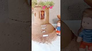 Small House Build at Home 🛖✨ #ytshorts #diycraft #minihouse #trending#clayart #viral