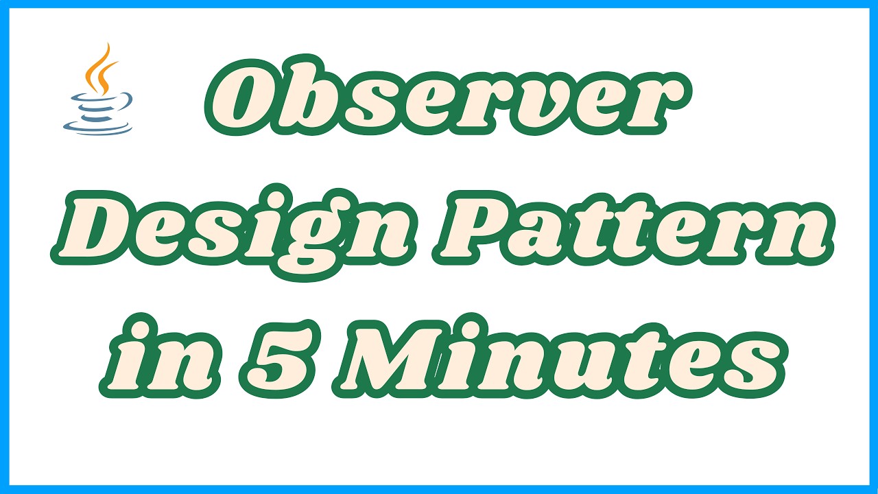 Observer Design Pattern - YouTube