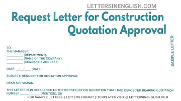 Request Letter For Construction Quotation Approval - Sample Letter for Approval of Quotation