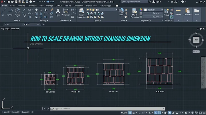 How to use Scale Drawing Without Changing Dimension in AutoCAD Tutorial  |Beginner AutoCAD Tutorial