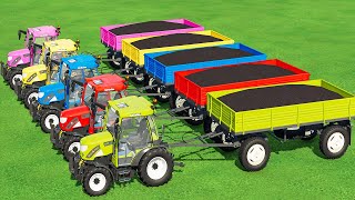 Transporting Mini Rigitrac Tractors Canola With Tesla Truck Farming Simulator 22