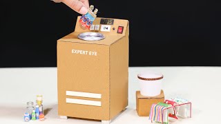 How To Make TOP Loader Mini Washing Machine From Cardboard! DIY Washing Machine