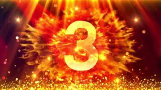 Red atmospheric shock wave 5 seconds golden countdown video