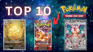 Top 10 EXPENSIVE Obsidian Flames Pokemon Cards 🔥 #top10 #pokemon #obsidianflames #pokemoncards
