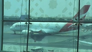 QANTAS AIRLINES- PUSH BACK AT DUBAI.