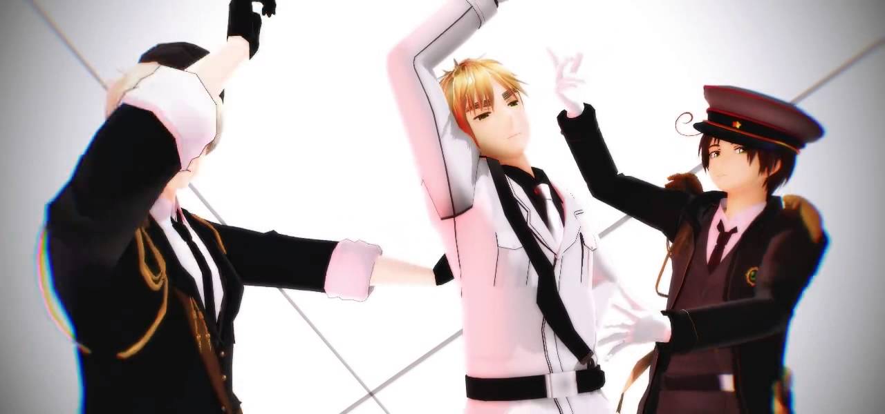 Apヘタリアmmd 英 普 南伊で虎視眈々 合作 Youtube