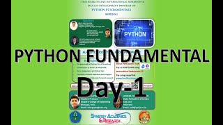 Python Fundamentals Day-1 || International workshop and FDP  on Python ||  Studies Studio