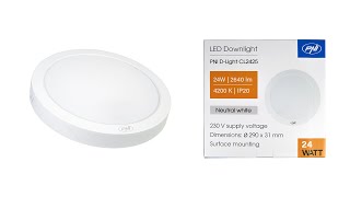 Plafonnier LED Rond PNI D-Light CL240 - 24W, 6500K Blanc Froid - Éclairage Puissant Pour Bureau/Cuisine - 8
