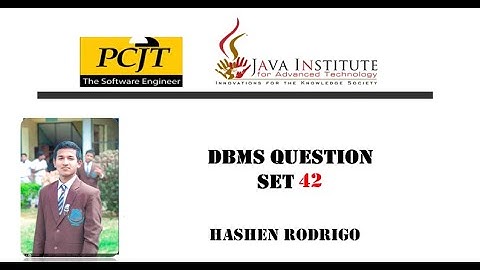 DBMS QUESTION SET 42 #episode42