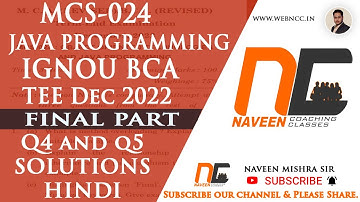 Final Part | MCS024 | Dec 2022 | Q4, Q5 All Part Answers | IGNOU BCA | #MCS024 #ignoubca #ignouexams
