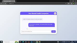 Mental Health Chatbot- Project Demonstration