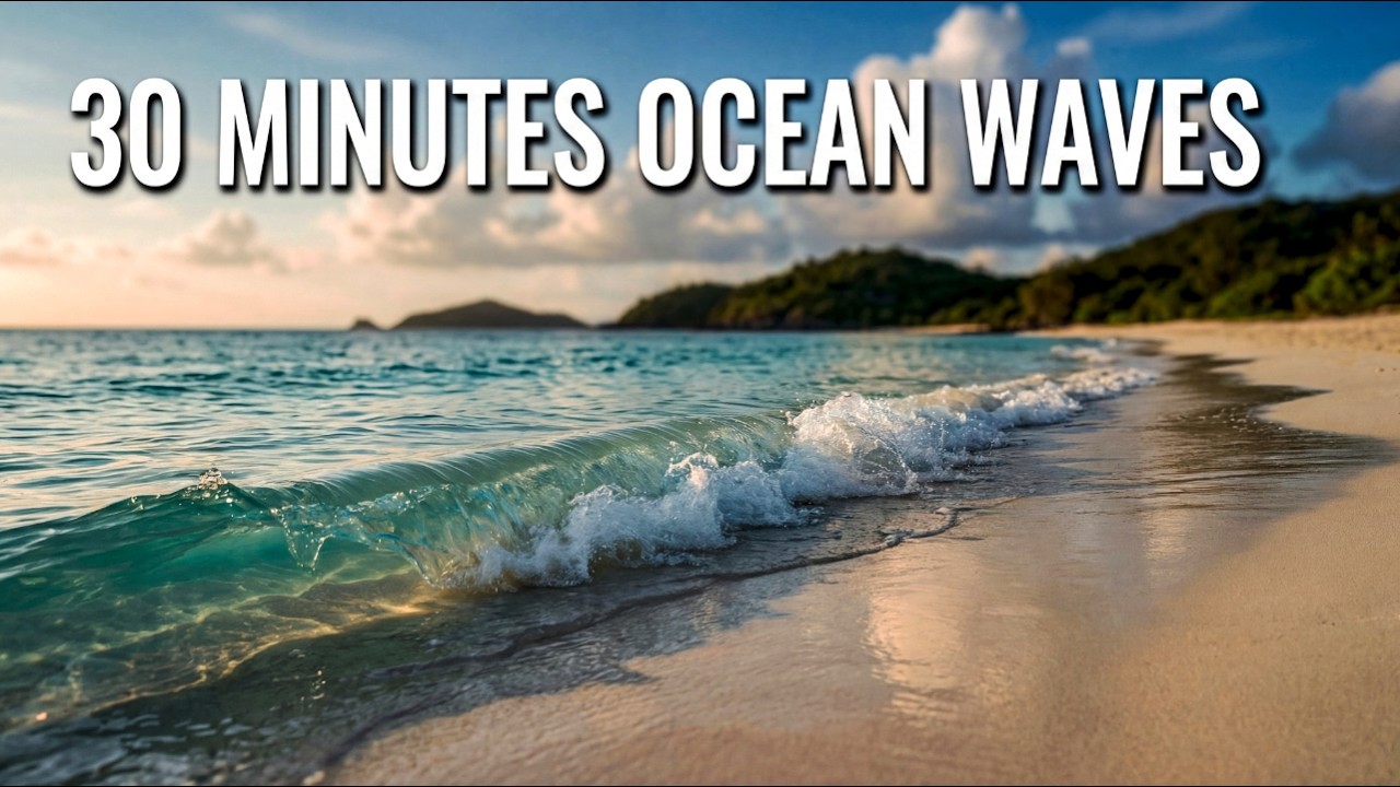 Real Ocean Waves in 4K 🌊 Tropical Beach Sounds for Deep Sleep, Relaxation & Stress Relief (No Music)