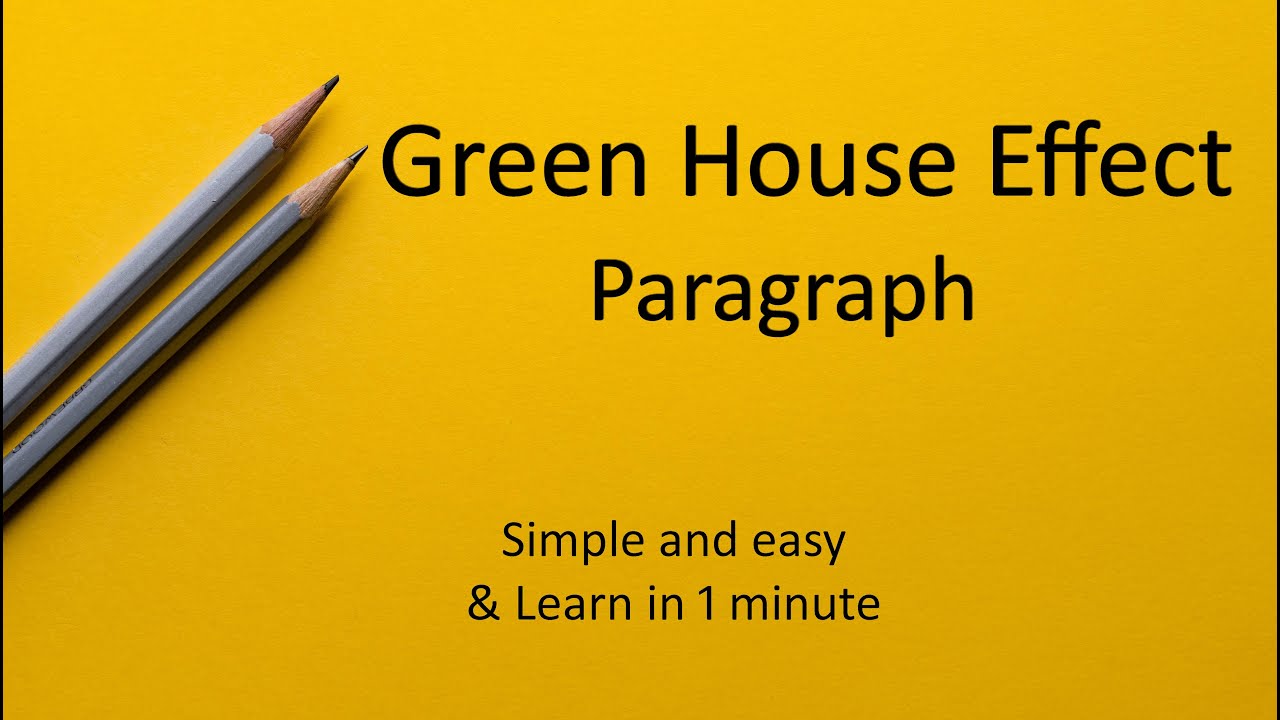 Greenhouse Effect Paragraph Paragraph on Greenhouse Effect YouTube