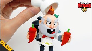 Making Brawl Stars SPICY MIKE(CHEF MIKE)- Clay Tutorial (Clay Art)🌶🌶