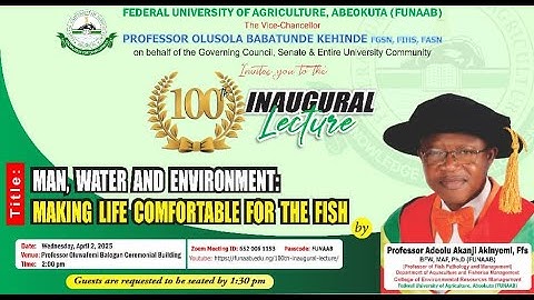100th Inaugural Lecture