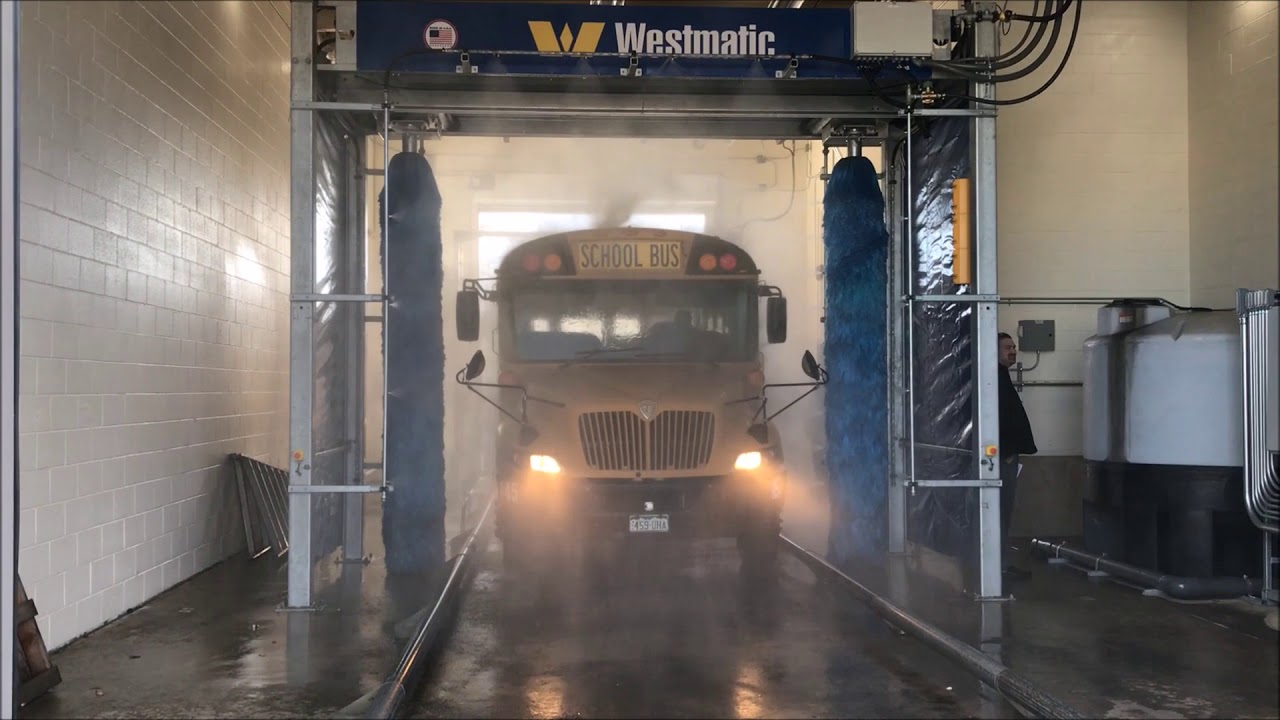Westmatic 2 Brush Drive Through School Bus Wash YouTube