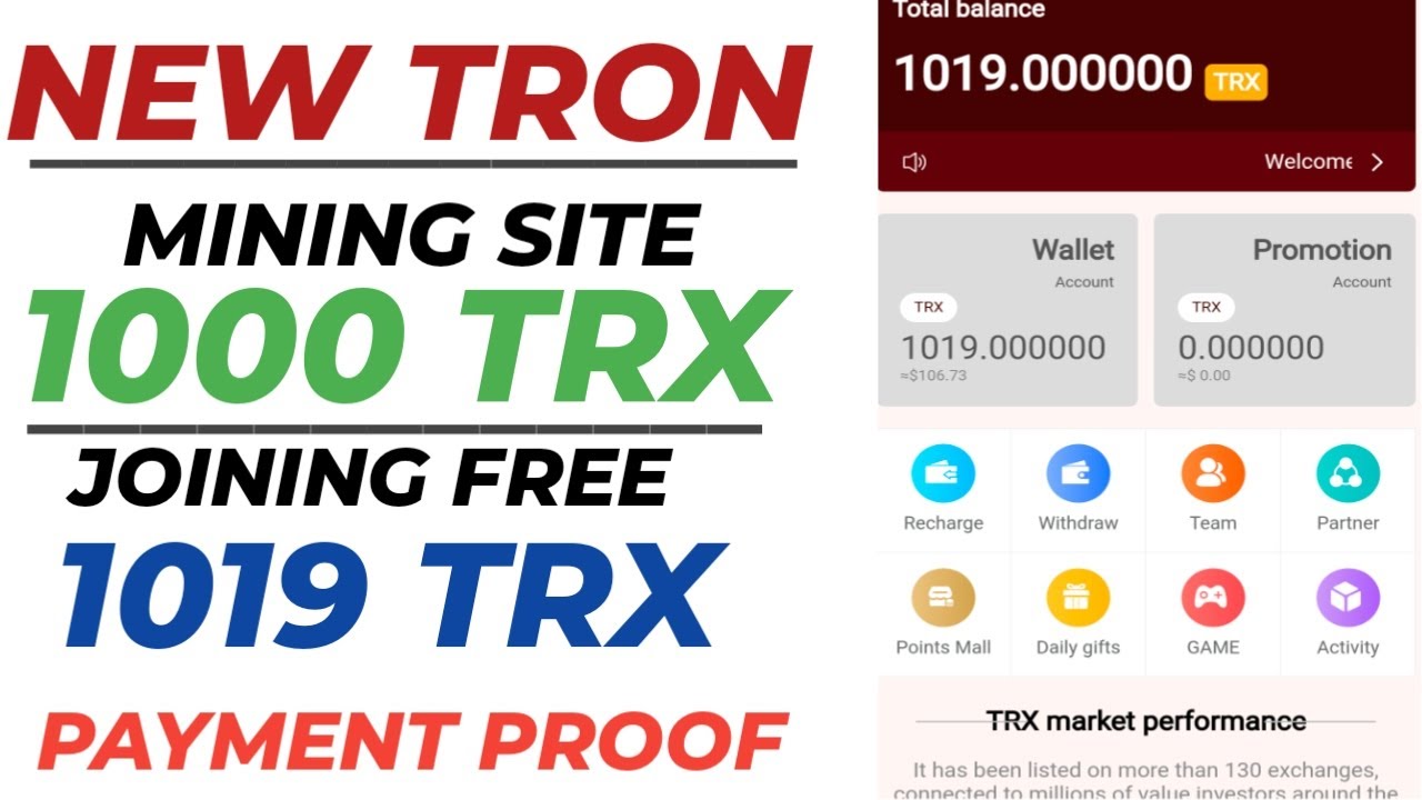 1019 Trx Payment Proof / High Paying Tron Mining Site / Instant Payout