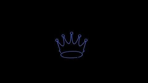 Neon Crown BLUE COLOR - No Copyright - OVERLAY - Abstract - One Art Line Art Drawing