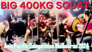 400KG SQUAT AT ASIA PACIFIC COMPETITION MELBOURNE 2024🇦🇺😔Fitnes Expo Melbourne Exhibition Centre 🤙😑😌