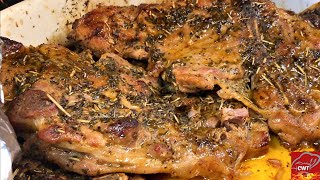 Garlic And Herb Pork Steak Dinner | Pork Chop Recipe