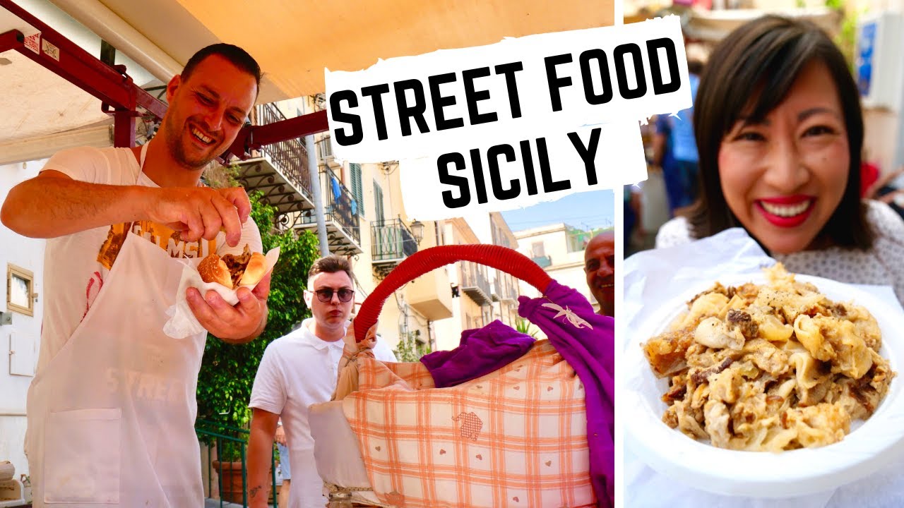 STREET FOOD in ITALY | SICILIAN street food in PALERMO, SICILY | Sicilian MARKET food + | Chasing a Plate - Thomas & Sheena