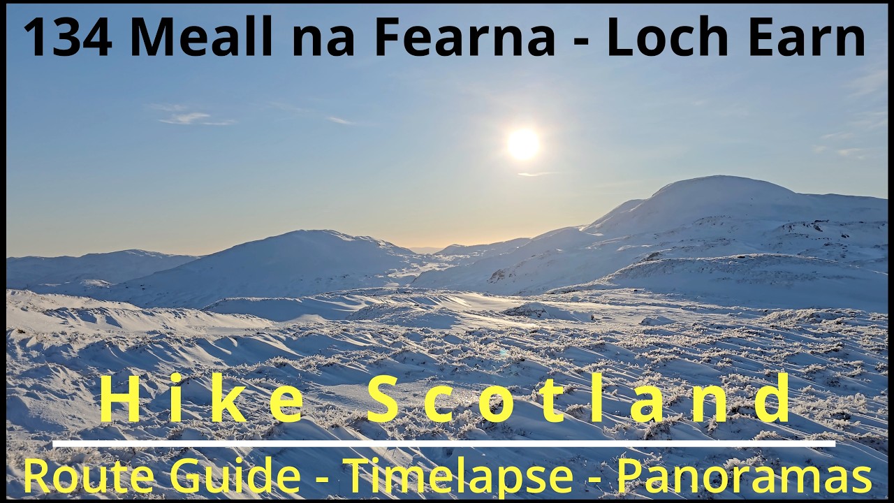 134 Meall na Fearna (Corbett), Loch Earn , Scotland. Perfect sunny day in glittering snowy mountains