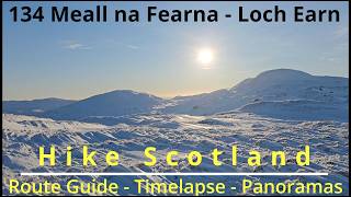 134 Meall na Fearna (Corbett), Loch Earn , Scotland. Perfect sunny day in glittering snowy mountains