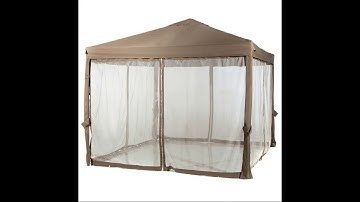 Abba Patio 10x10 Feet Fully enclosed Garden Canopy with Mesh Insect Screen   Brown