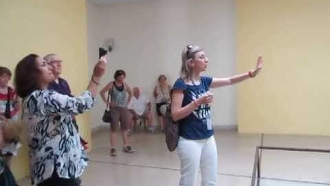 video clip - guide explaining the sculpture "the charioteer" - delphi museum 5-2-13 sidneysealine