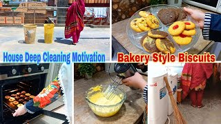 Ghar Ki Deep Cleaning Start Kar Di 😤 | House Deep Cleaning Motivation | Bakery Style Biscuits Recipe