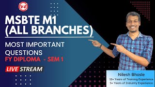 Day 1 - MSBTE (BOARD) M1 | IMPORTANT QUESTIONS | SEM 1 | M1 (All Branches) | V2V