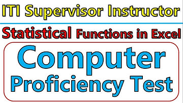 Statistical Functions in Excel for GSSSB ITI Supervisor Instructor Computer Proficiency Test Paper,
