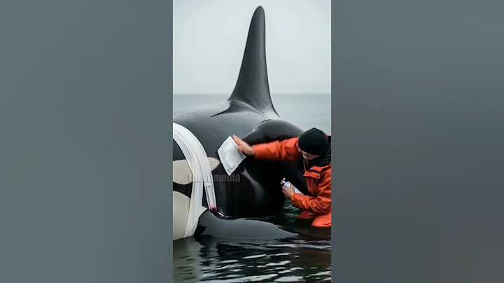 Marine biologist Saves Stranded Orca From Dying! #rescue #animals #wildlife thumbnail